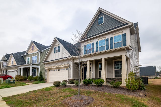 A row of suburban houses